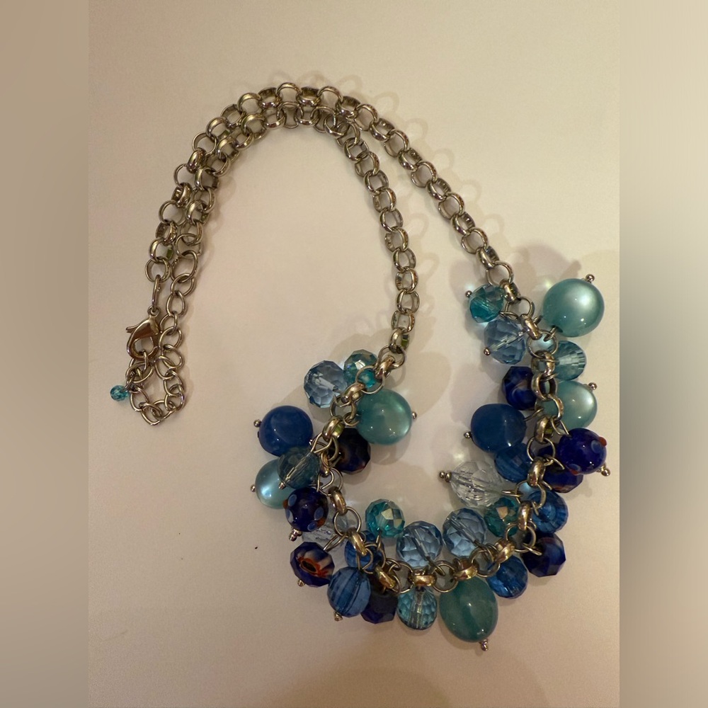 Elegant blue beaded Necklace